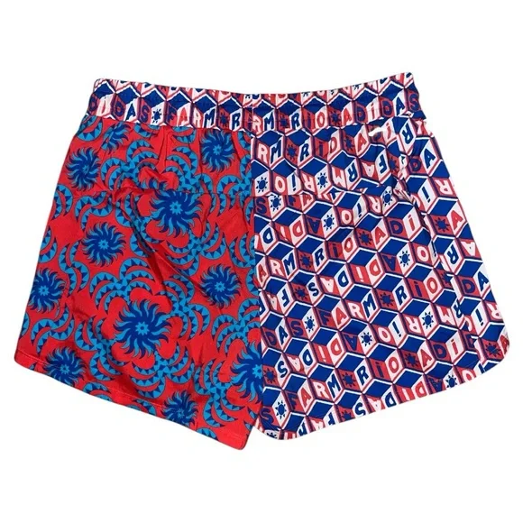 905. ADIDAS x FARM RIO Rio Pacer shorts in Bright Red Sz M NWT $40 - Picture 4 of 9